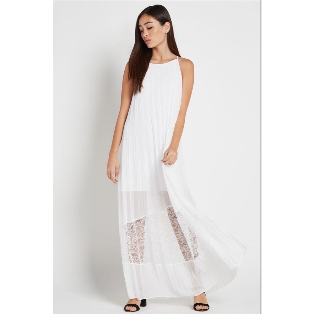 BCBGeneration Pleated Maxi Lace Dress